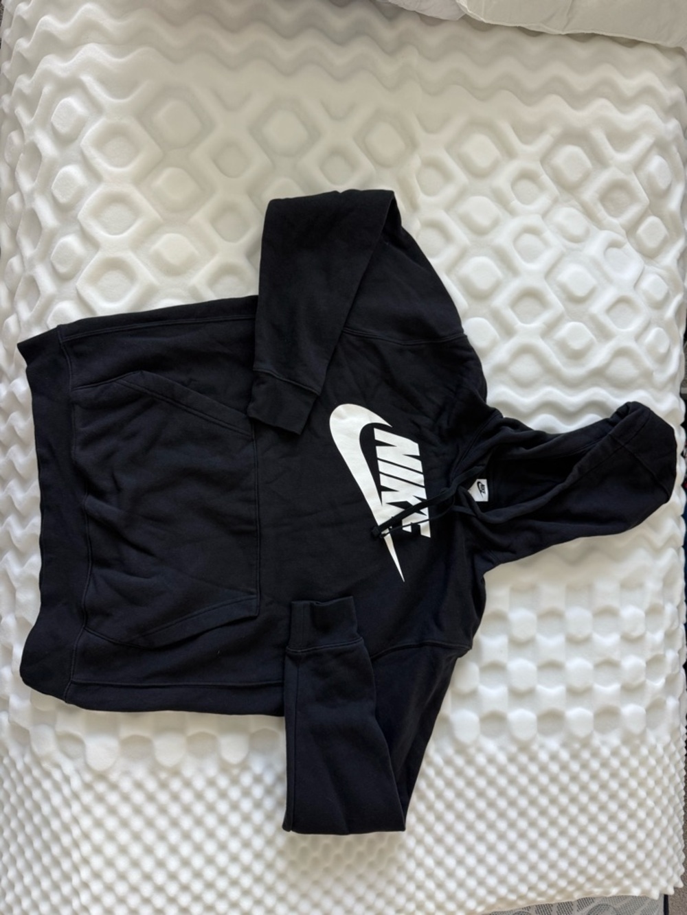 Nike Black Hoodie with White Swoosh Logo
